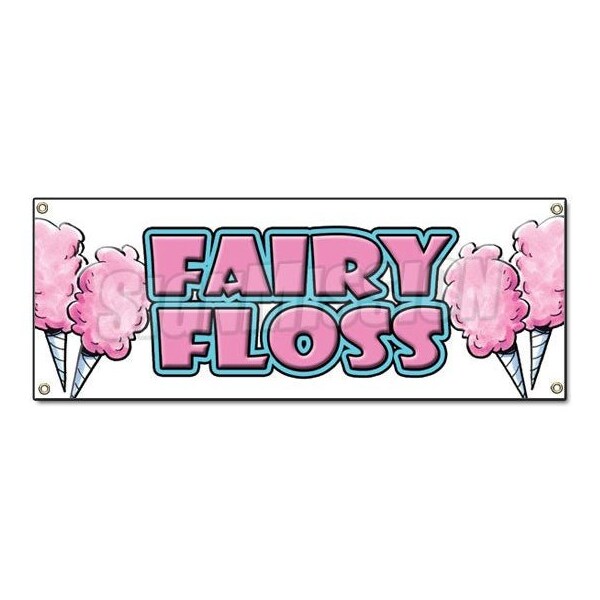 Fairy Floss Banner Heavy Duty 13 Oz Vinyl with Grommets Single Sided